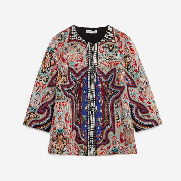 Zara Rare Limited Edition Fully Embroidered Jacket - Picture 7 of 16